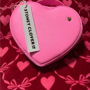 Stoney Clover Lane Heart-Shaped Pink Shoulder Bag